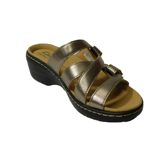 Clarks Shoes - W613 Clarks Gold Metallic Merliah Karli Leather Slide Sandals Size 6 M